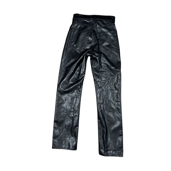 Abercrombie & Fitch Mixed Fabric Ankle Straight Ultra High Rise Black Jean 24/00 - Picture 3 of 9